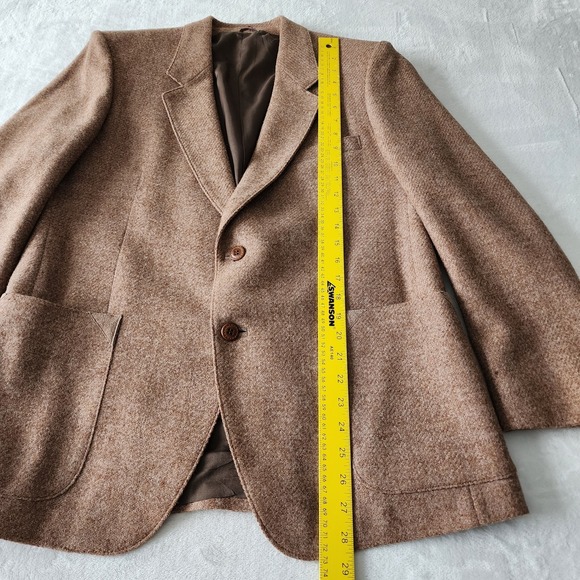 Henley Pure New Wool Tweed Blazer Mens 42‎ Short Hipster Jacket Vintage Wedding - Picture 5 of 16